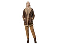 Brown Sheepskin Rancher Coat Wholesale | Women’s Faux Shearling Winter Jacket Manufacturer