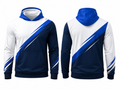 Custom White Navy Baseball Hoodie Jacket | Wholesale Team Warmup Outerwear
