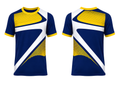 Navy & Yellow Geometric Teqball Jersey – Bulk Team Jersey, Low MOQ, Wholesale Performance Sportswear