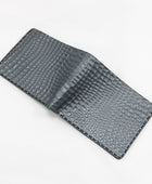 Custom Gray Crocodile Embossed Leather Bifold Wallet Set Wholesale Promotional Corporate Gift Manufacturer