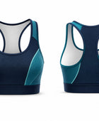 Teal & Navy Basketball Bra – Athletic Performance Bra, Wholesale Bulk, Low MOQ