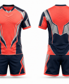 Orange and navy Custom Rugby Uniform – Wholesale Bulk Team Kit, Low MOQ, B2B Performance Apparel