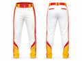 Custom White Red Yellow Baseball Pants | Wholesale Team Uniform Pants for Bulk Orders