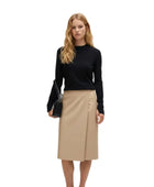 Women’s Lamb Leather Wrap Midi Skirt Wholesale | Custom Private Label Leather Skirt Manufacturer