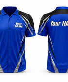 Training Lifestyle Jersey Royal Blue Black Silver – Custom Name – Team Training Apparel – Men & Women – Wholesale Bulk