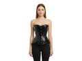 Black Cosplay PVC Overbust Corset Wholesale | Glossy Gothic Bustier Manufacturer