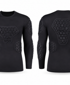 Custom Black Padded Soccer Compression Shirt | Wholesale Team Base Layer