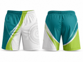 Teal, White & Lime Teqball Shorts – Bulk Team Shorts, Low MOQ, Wholesale Performance Sportswear