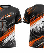 Orange, Black & White Disc Golf Jersey – Custom Team Sportswear, Wholesale Bulk, Low MOQ