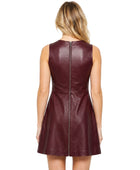 Reversible Lamb Leather Mini Dress Wholesale | Burgundy Black Private Label Women’s Dress Manufacturer