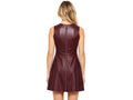 Reversible Lamb Leather Mini Dress Wholesale | Burgundy Black Private Label Women’s Dress Manufacturer