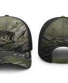 Custom Fishing Cap | Wholesale Fishing Team Hat | Green Camo Bass | Apparels Bridge
