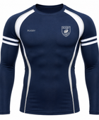 Custom Navy Rugby Compression Shirt | Wholesale Long Sleeve Team Base Layer