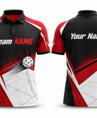 Custom Pickleball Jersey | Wholesale Pickleball Team Polo | Black Red White | Apparels Bridge
