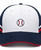 Custom White Navy Red Baseball Cap | Wholesale Team Hat for Bulk Orders and Private Label