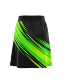 Basketball Skort – Custom Sublimated Black Lime Green Streak Design | Wholesale Manufacturer