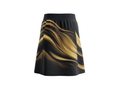 Basketball Skort – Custom Sublimated Black Gold Wave Design | Wholesale Manufacturer