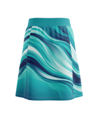 Basketball Skort – Custom Sublimated Aqua Teal Ocean Wave Design | Wholesale Manufacturer