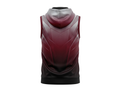 Basketball Sleeveless Hoodie – Custom Sublimated Burgundy Black Gradient | Wholesale Manufacturer