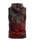 Basketball Sleeveless Hoodie – Custom Sublimated Burgundy Black Smoke Design | Wholesale Manufacturer