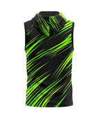 Basketball Sleeveless Hoodie – Custom Sublimated Black Lime Streak Design | Wholesale Manufacturer