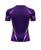Custom Purple Chase Tag Compression Shirt – Sublimated Short-Sleeve Gym Wear