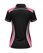 Custom Bowling Polo Shirt – Black Pink White Sublimated Team Apparel
