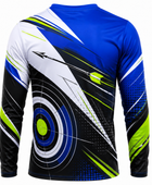 Custom Long-Sleeve Archery Shirt – Blue White Sublimated Teamwear for Clubs and Wholesale Buyers