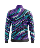 Wholesale Basketball Warm-Up Jacket – Sublimated Purple Abstract Full-Zip Teamwear