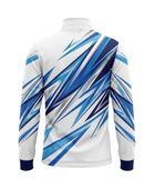 Wholesale Basketball Warm-Up Jacket – Sublimated White Blue Full-Zip Teamwear