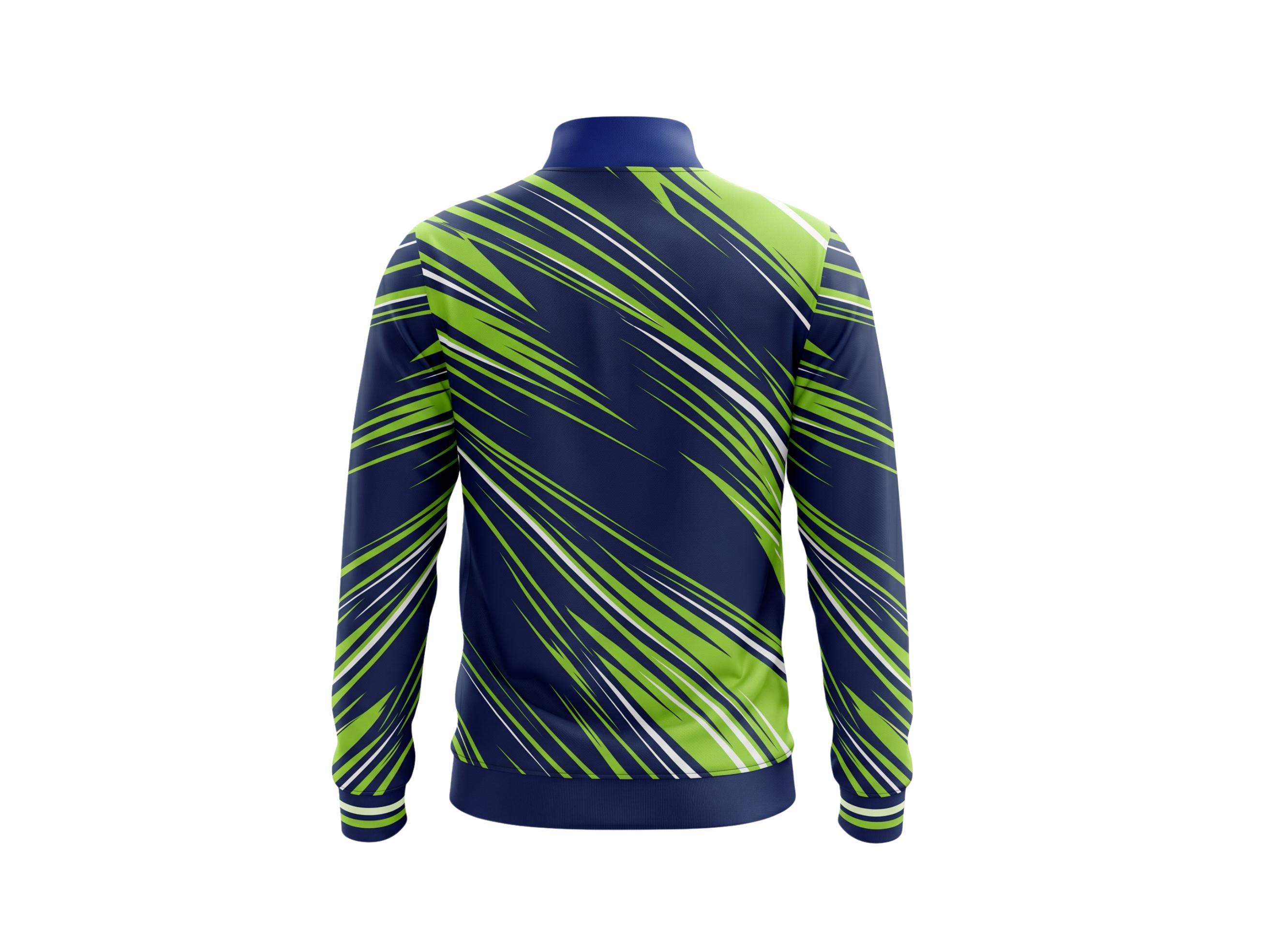 Wholesale Basketball Warm-Up Jacket – Sublimated Navy Lime Full-Zip Teamwear