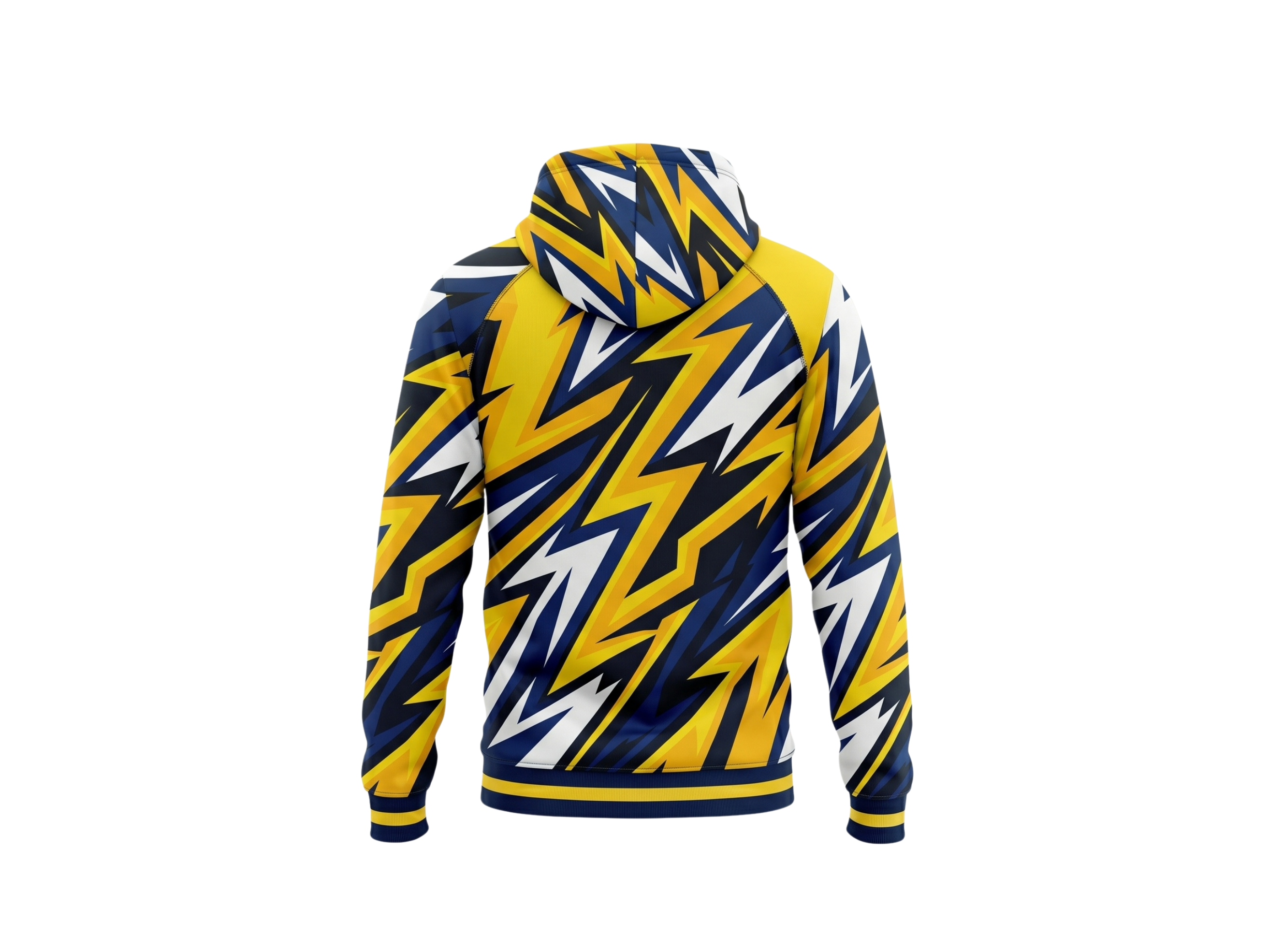 Wholesale Basketball Hoodie – Yellow Navy Lightning Sublimated Pullover Teamwear