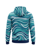 Wholesale Basketball Hoodie – Teal Blue Wave Sublimated Pullover Teamwear