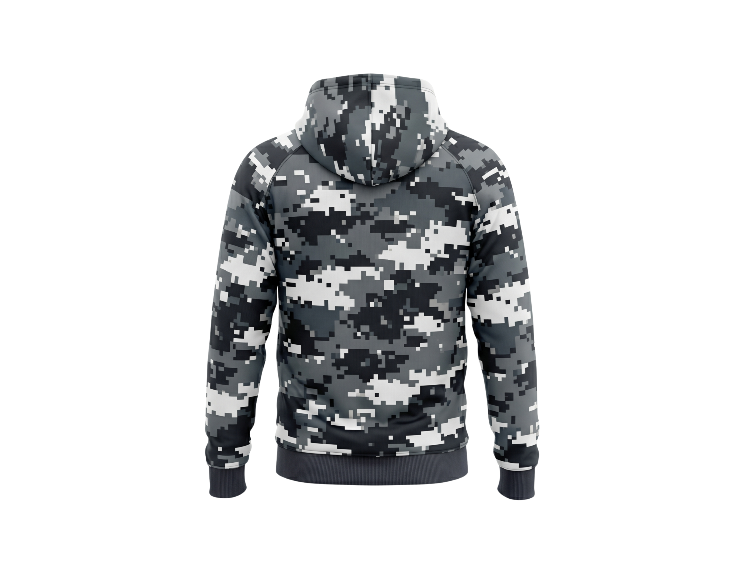 Wholesale Basketball Hoodie – Black White Digital Camo Sublimated Teamwear