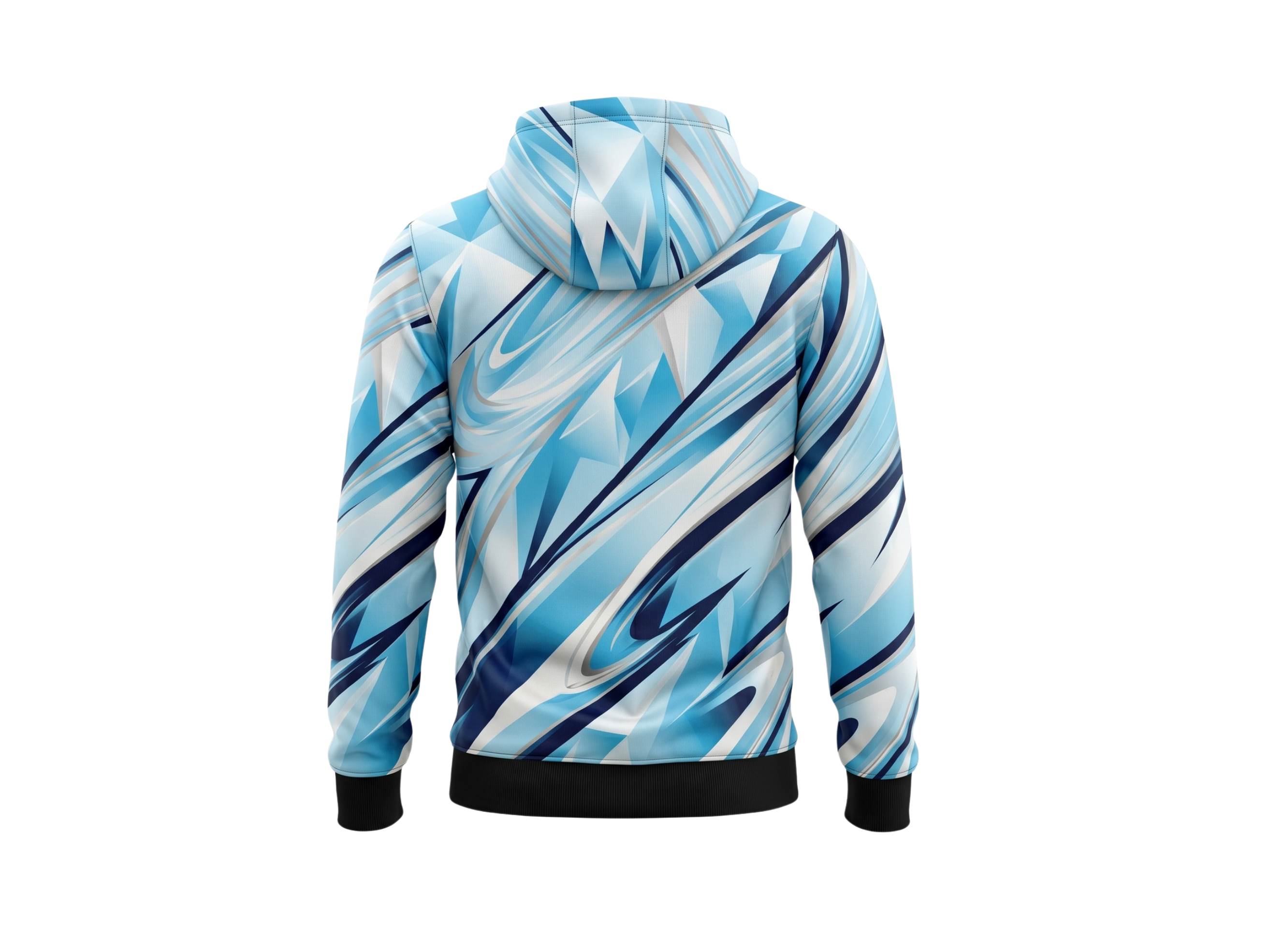 Wholesale Basketball Hoodie – Ice Blue Geometric Sublimated Pullover Teamwear