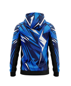 Wholesale Basketball Hoodie – Blue Black Geometric Sublimated Pullover Teamwear