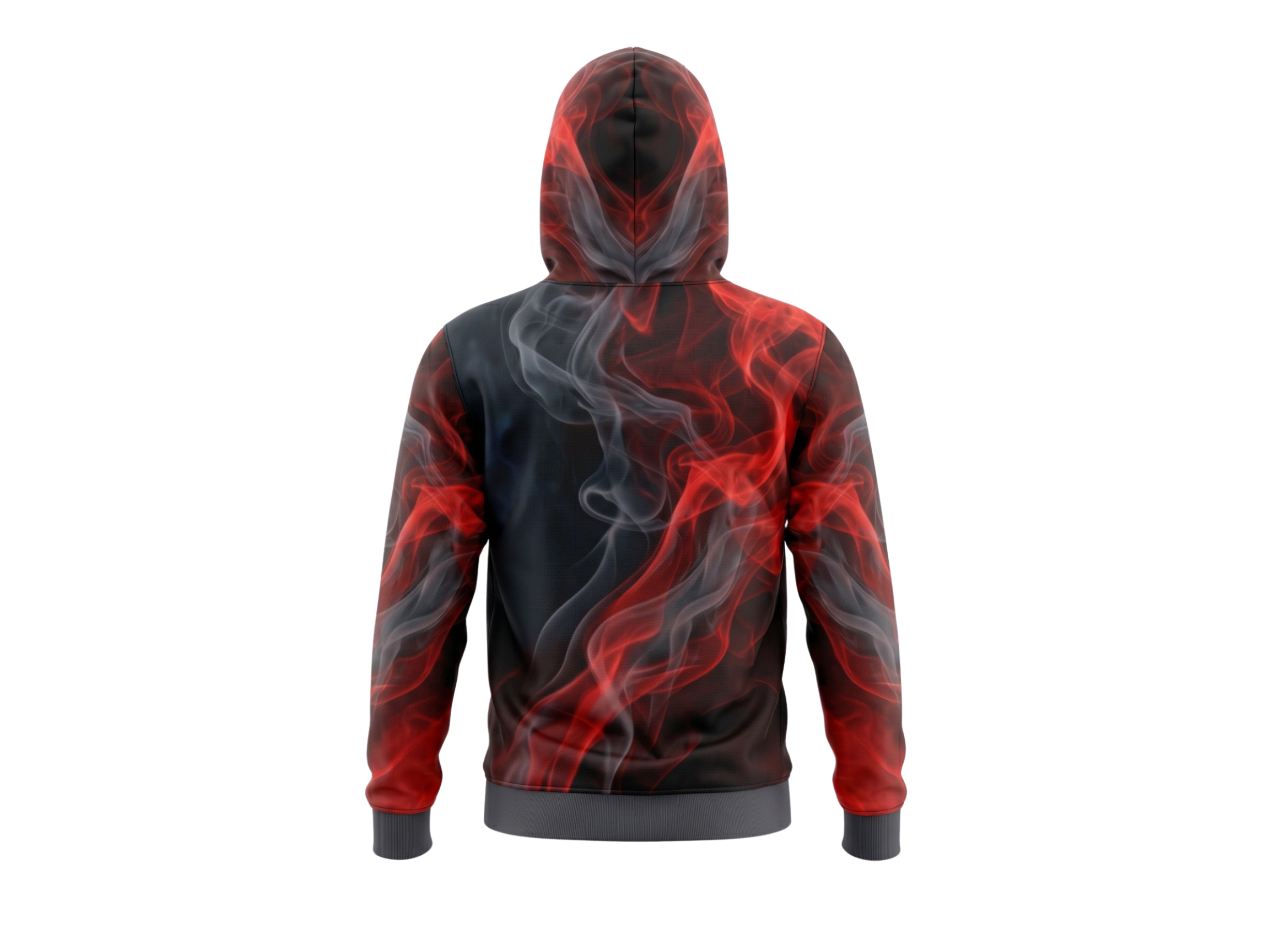 Wholesale Basketball Hoodie – Red Black Smoke Sublimated Pullover Teamwear