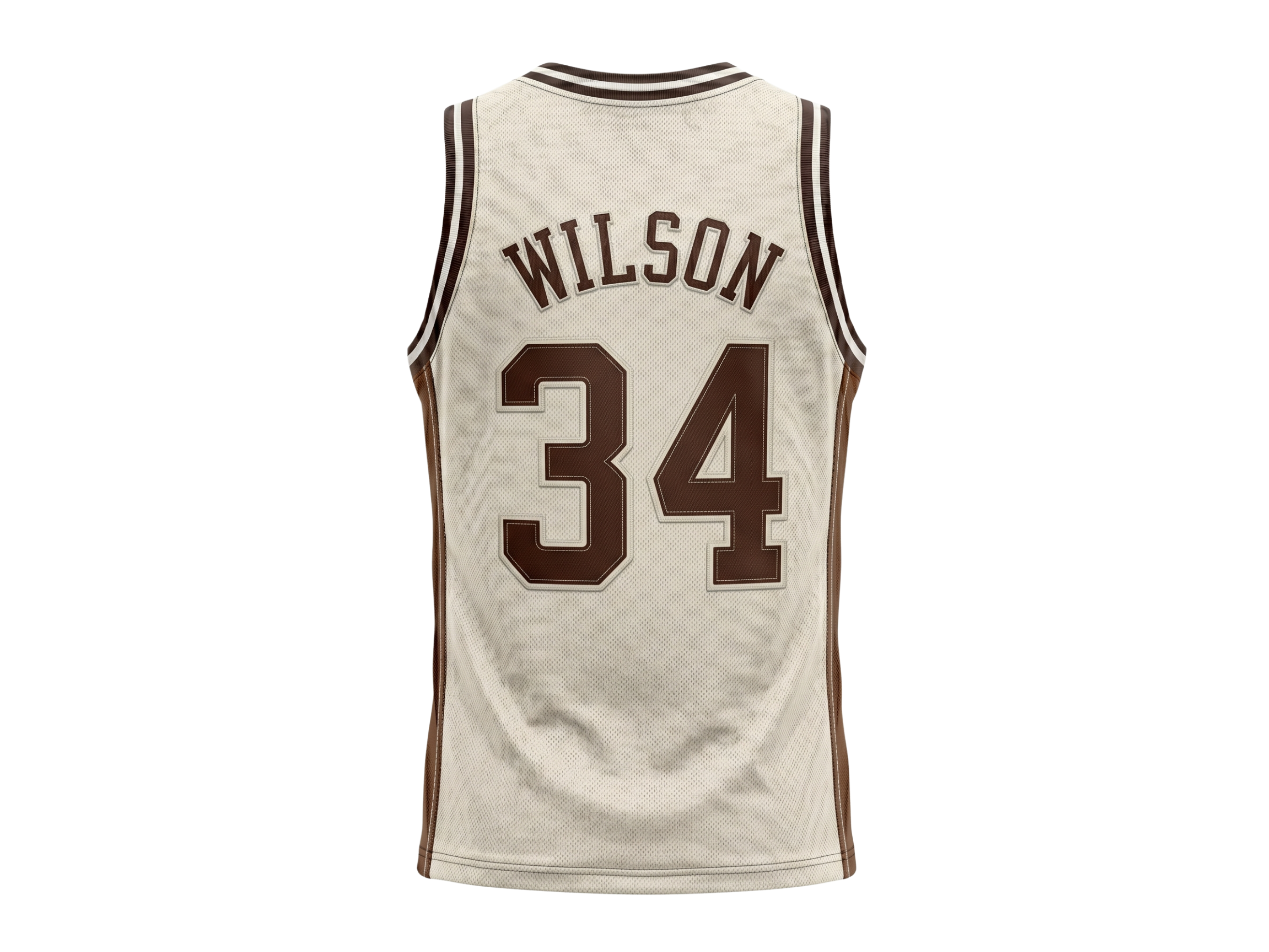 Custom Basketball Embroidered Jersey Wholesale Polyester Team Jersey Cream Brown