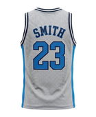 Custom Basketball Embroidered Jersey Wholesale Polyester Team Jersey Gray Blue