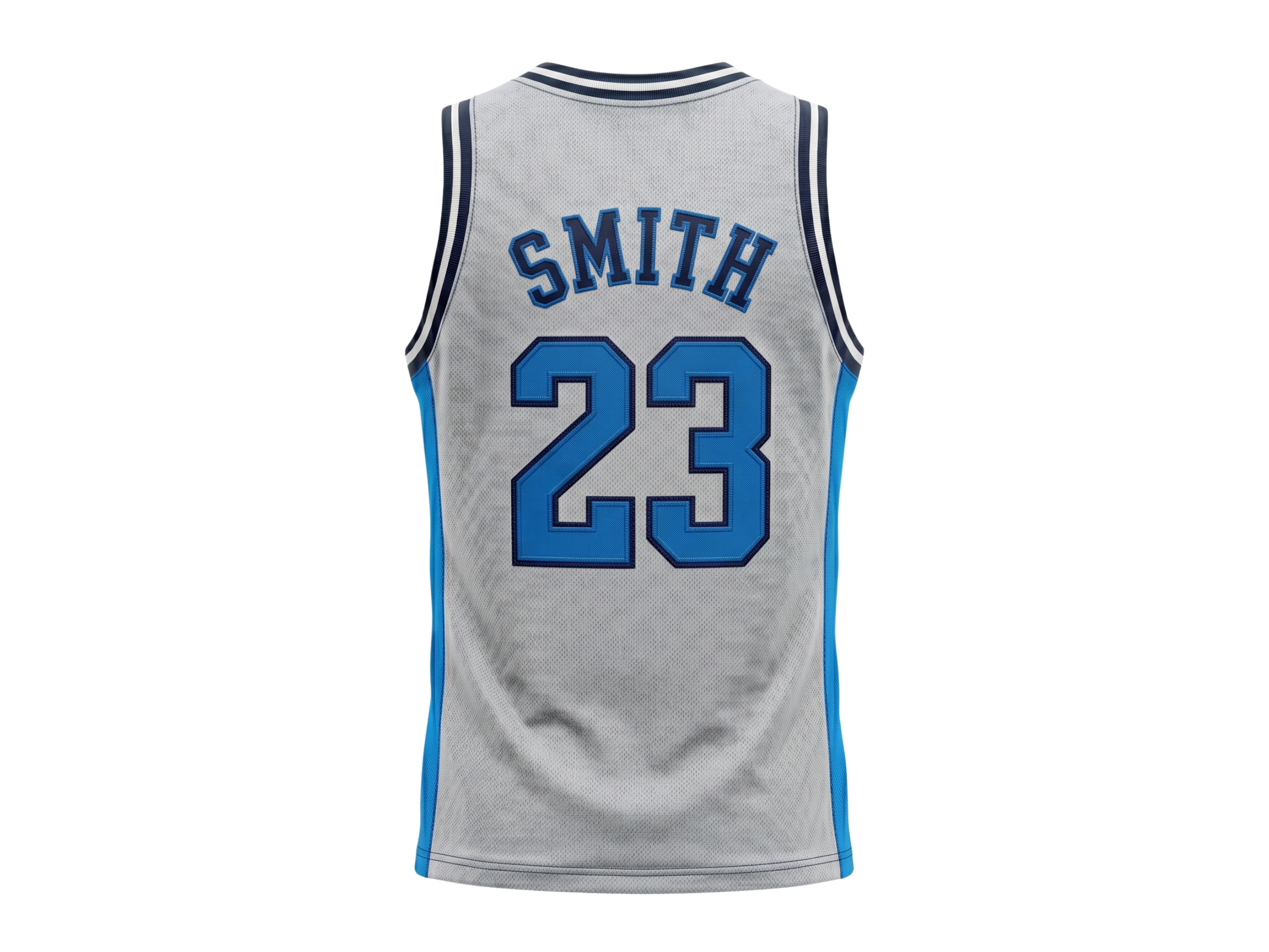 Custom Basketball Embroidered Jersey Wholesale Polyester Team Jersey Gray Blue