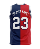 Custom Red Navy Basketball Embroidered Jersey – Wholesale Polyester Teamwear