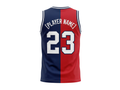Custom Red Navy Basketball Embroidered Jersey – Wholesale Polyester Teamwear