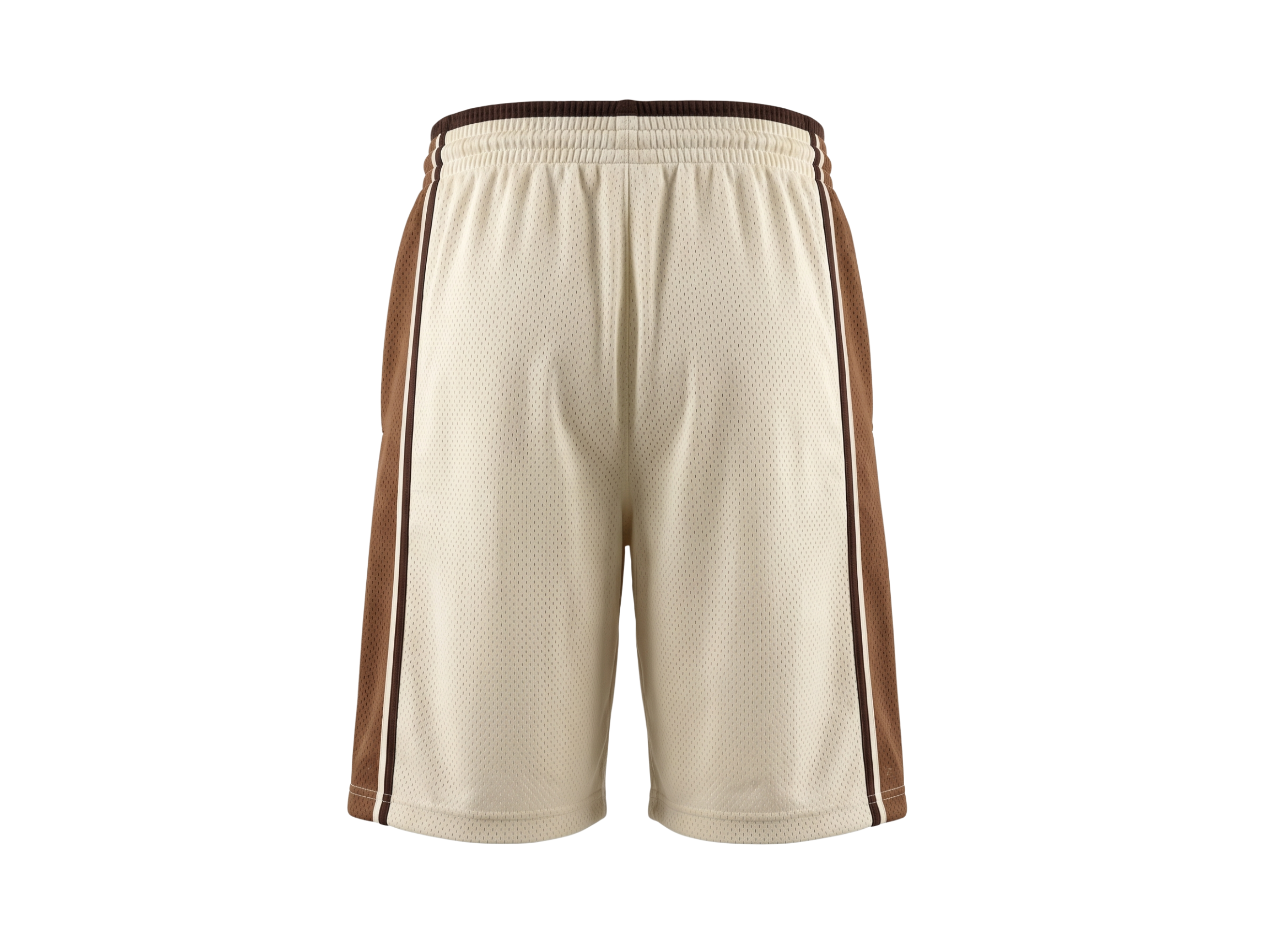 Custom Cream Basketball Embroidered Shorts Wholesale Polyester Teamwear