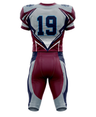 Wholesale Burgundy and Silver American Football Uniform Set – Polyester
