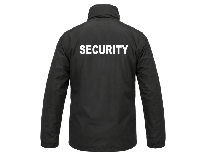 Security Printed Waterproof Jacket B2B Low MOQ Reflective Uniform Jacket Black Workwear