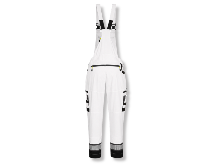 Work Bib and Brace B2B Low MOQ Stretch Pocket Overalls White & Black Workwear