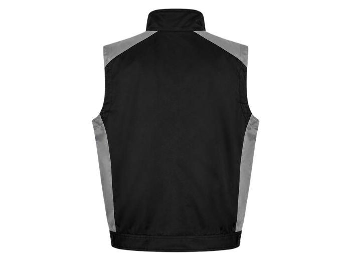 Black and Grey Trade Utility Gilet – Wholesale Lightweight Work Vest with Storm Flap