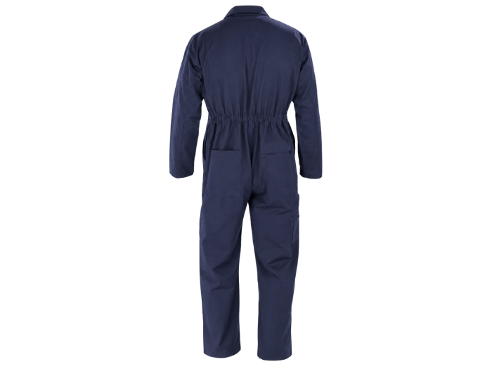 Mechanic Coveralls – Low MOQ B2B Windproof Workshop Overalls in Navy Blue front design preview
