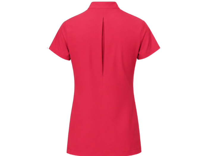 Ladies Blossom Short Sleeve Tunic Strawberry Red | B2B Low MOQ Custom Workwear Manufacturer front design preview