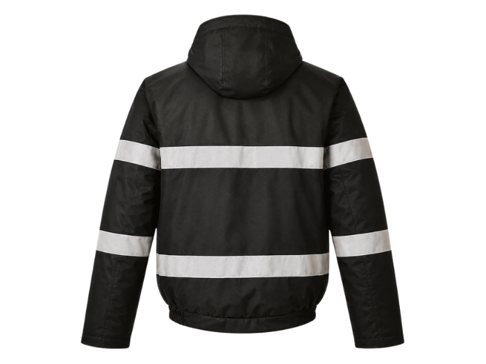 B2B Bomber Pilot Jacket Black/Gray Low MOQ Workwear Jacket